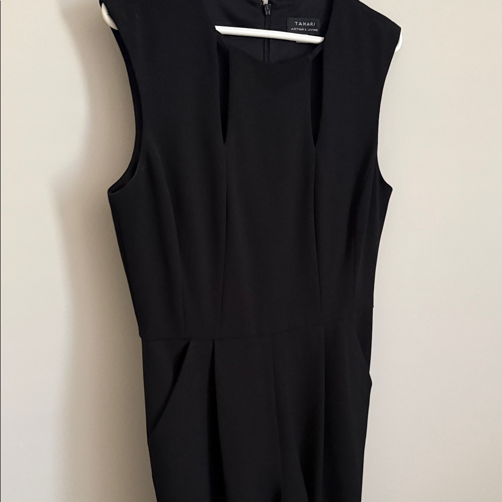 Tahari Black Sleeveless Pantsuit